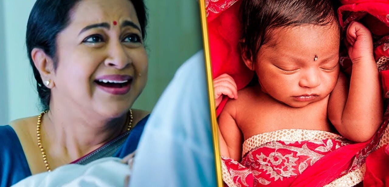 பேத்தியின் பெயரை கேட்டு மகிழ்ச்சியில் இருக்கும் பாட்டி ராதிகா! radhika-grand-daughter-name-thinatamil
