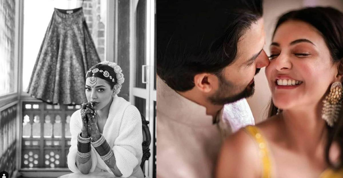 காதல் கணவருடன் நடிகை காஜல் அகர்வால் இதோ.. kajal-aggarwal-wedding-look-thinatamil